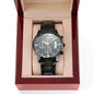 Son - Through Good Times & Bad - Engraved Black Chronograph Watch