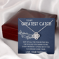 The Greatest Catch - Love Your Fisherman - Love Knot Necklace