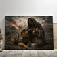 Jesus Feeds the Military Dog - Gallery Wrapped Canvas - INCLUDES FREE SHIPPING