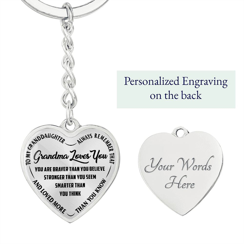 Grandma Loves You - Heart Keychain