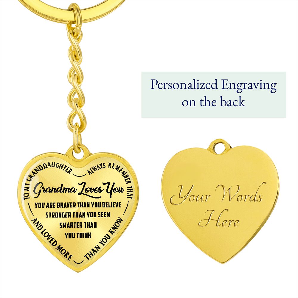 Grandma Loves You - Heart Keychain