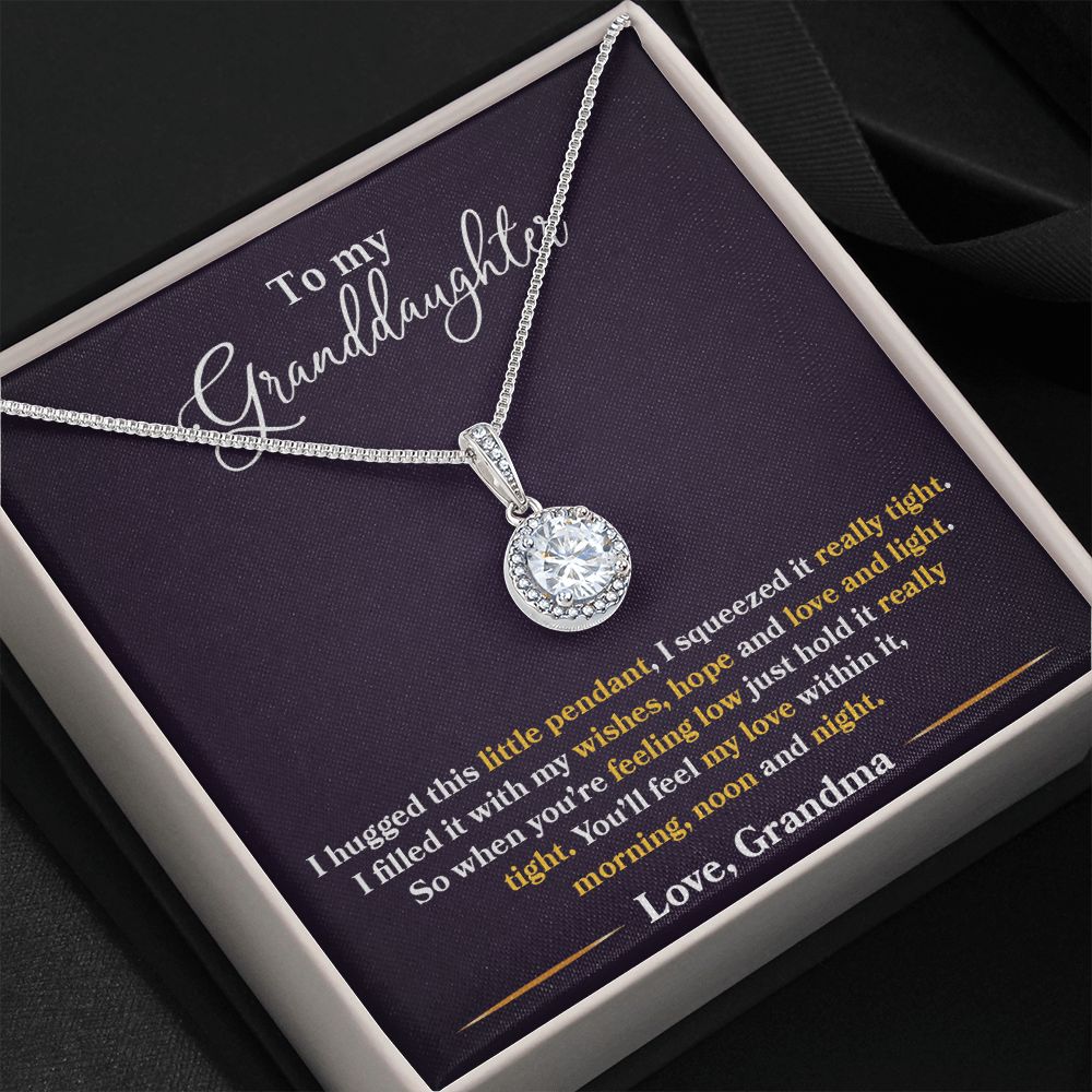 I Hugged This Little Pendant - Love Grandma - Eternal Hope Necklace